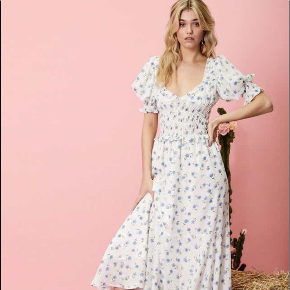 NWOT Sister Jane Perennial Floral Maxi Dress Cottage Core Romantic Size Medium